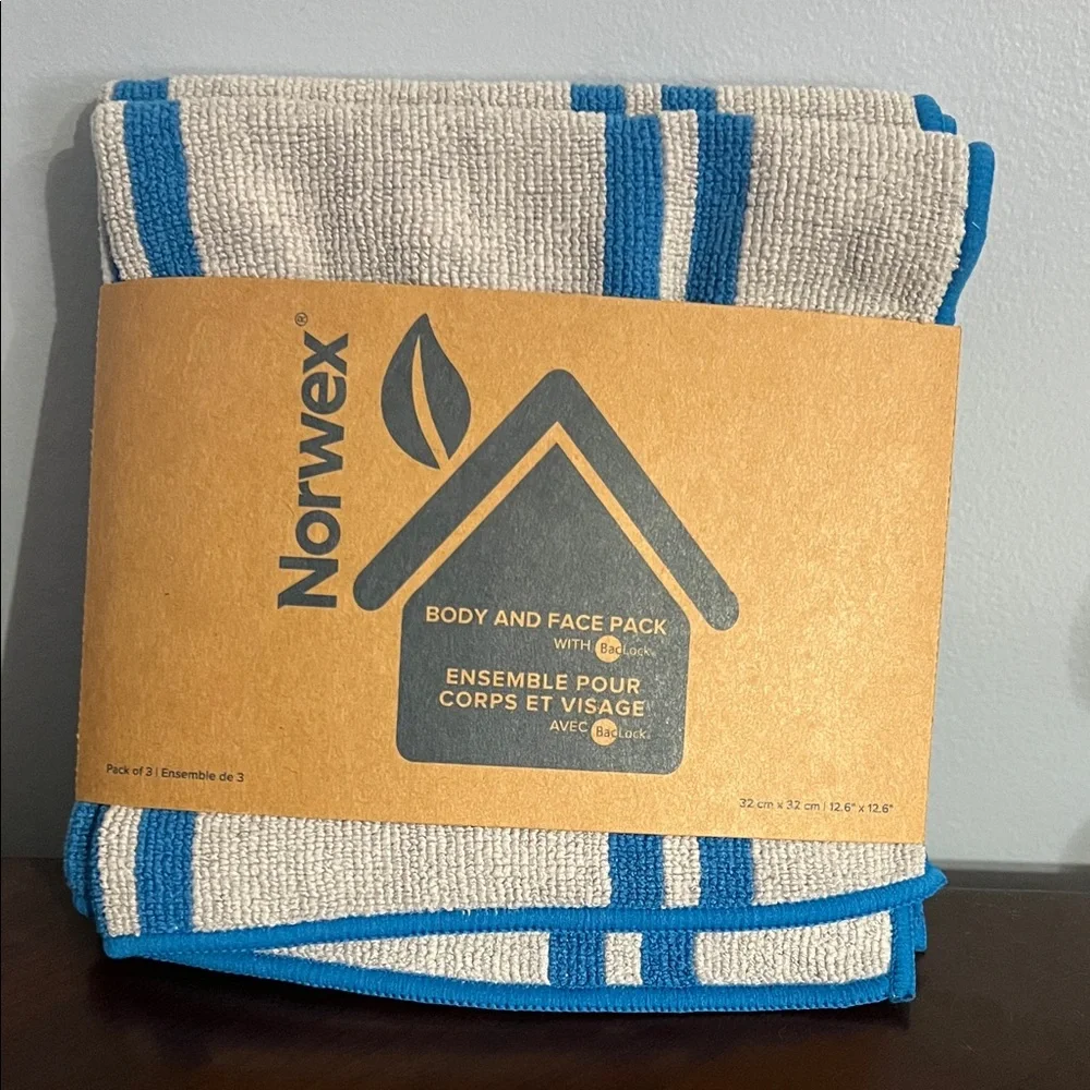Norwex Blue and Gray Body and Face 3 Pack